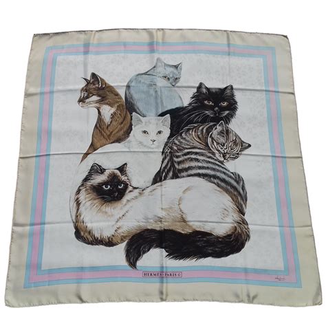 Hermès Silk Scarf Carré Les Chats Cats Daphne Duchesne 1985 